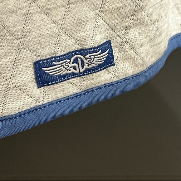 Straight Down Women's Gray Blue Quilted Mock Neck Pullover Gold Athleisure Sz Lg - Picture 6 of 11